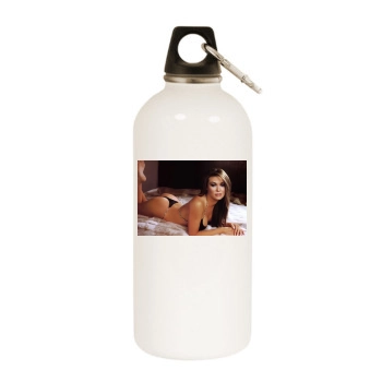 Carmen Electra White Water Bottle With Carabiner