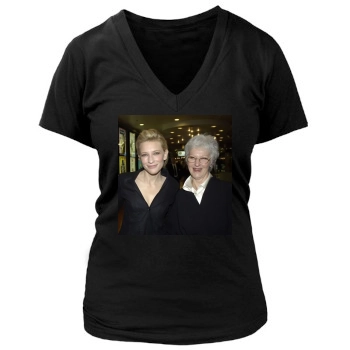 Cate Blanchett Women's Deep V-Neck TShirt