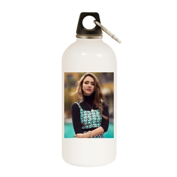 Jessica Alba White Water Bottle With Carabiner