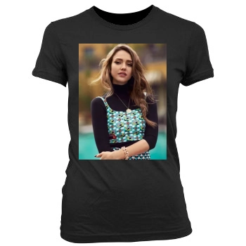 Jessica Alba Women's Junior Cut Crewneck T-Shirt