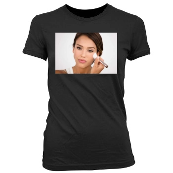 Jessica Alba Women's Junior Cut Crewneck T-Shirt