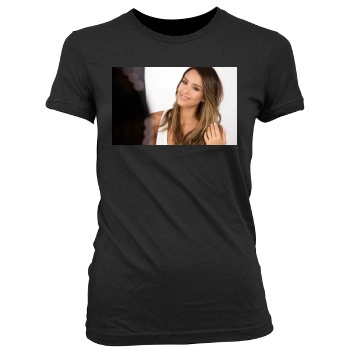 Jessica Alba Women's Junior Cut Crewneck T-Shirt