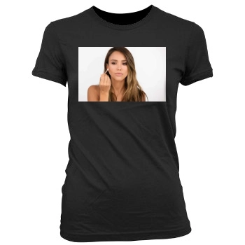 Jessica Alba Women's Junior Cut Crewneck T-Shirt