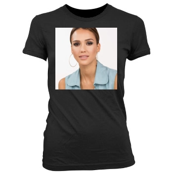 Jessica Alba Women's Junior Cut Crewneck T-Shirt