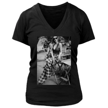 Jessica Lowndes Women's Deep V-Neck TShirt