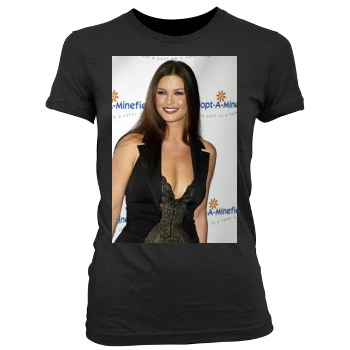 Catherine Zeta-Jones Women's Junior Cut Crewneck T-Shirt