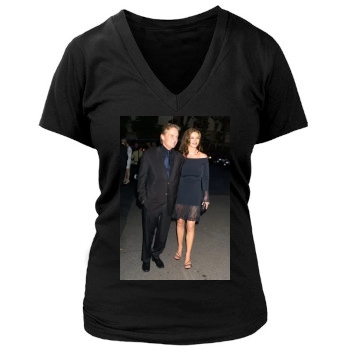 Catherine Zeta-Jones Women's Deep V-Neck TShirt