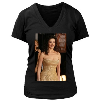 Catherine Zeta-Jones Women's Deep V-Neck TShirt