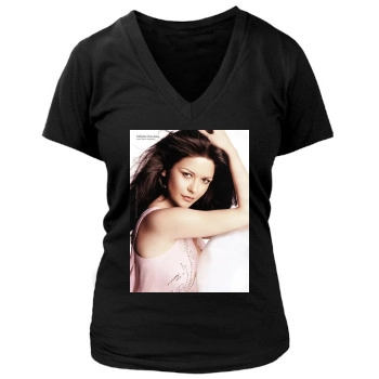 Catherine Zeta-Jones Women's Deep V-Neck TShirt