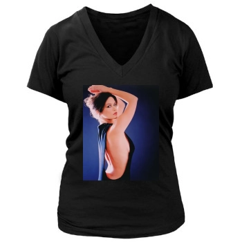 Catherine Zeta-Jones Women's Deep V-Neck TShirt