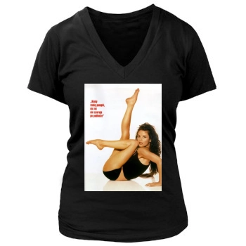 Catherine Zeta-Jones Women's Deep V-Neck TShirt