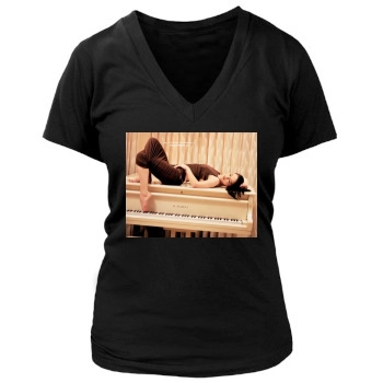 Catherine Zeta-Jones Women's Deep V-Neck TShirt