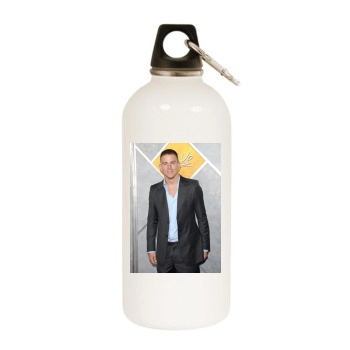 Channing Tatum White Water Bottle With Carabiner