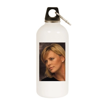 Charlize Theron White Water Bottle With Carabiner