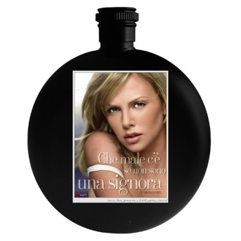 Charlize Theron Round Flask