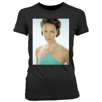 Charlize Theron Women's Junior Cut Crewneck T-Shirt