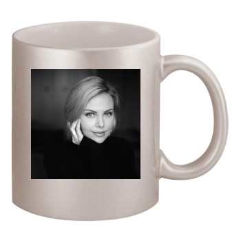 Charlize Theron 11oz Metallic Silver Mug