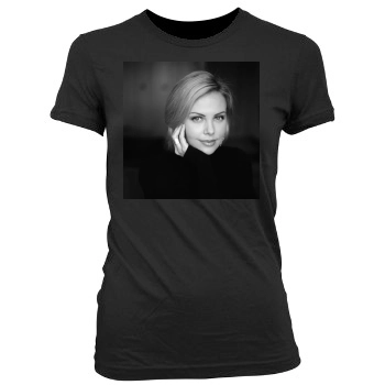 Charlize Theron Women's Junior Cut Crewneck T-Shirt