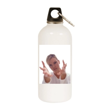 Charlize Theron White Water Bottle With Carabiner