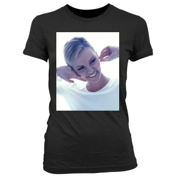 Charlize Theron Women's Junior Cut Crewneck T-Shirt