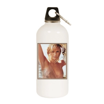 Charlize Theron White Water Bottle With Carabiner