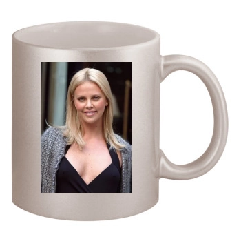 Charlize Theron 11oz Metallic Silver Mug