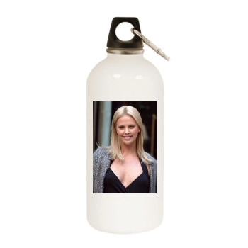 Charlize Theron White Water Bottle With Carabiner