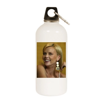 Charlize Theron White Water Bottle With Carabiner