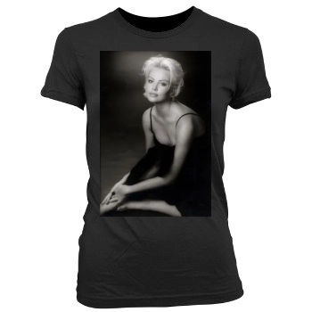 Charlize Theron Women's Junior Cut Crewneck T-Shirt