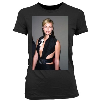 Charlize Theron Women's Junior Cut Crewneck T-Shirt