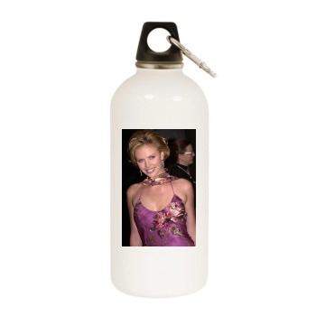 Charlize Theron White Water Bottle With Carabiner