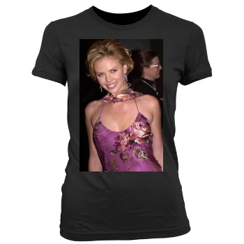 Charlize Theron Women's Junior Cut Crewneck T-Shirt