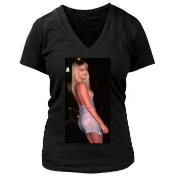 Charlize Theron Women's Deep V-Neck TShirt