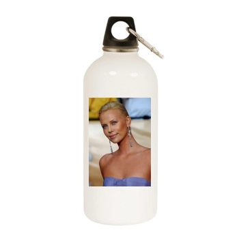 Charlize Theron White Water Bottle With Carabiner