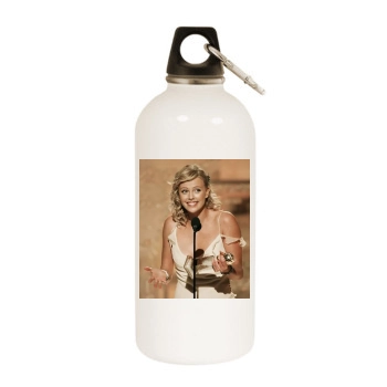 Charlize Theron White Water Bottle With Carabiner