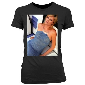 Charlize Theron Women's Junior Cut Crewneck T-Shirt