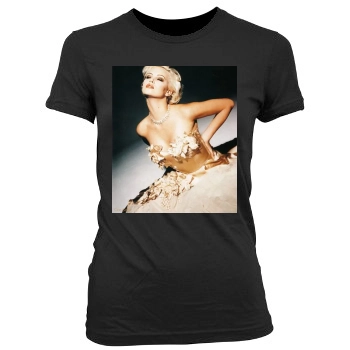 Charlize Theron Women's Junior Cut Crewneck T-Shirt