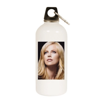 Charlize Theron White Water Bottle With Carabiner