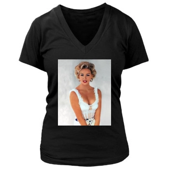 Charlize Theron Women's Deep V-Neck TShirt