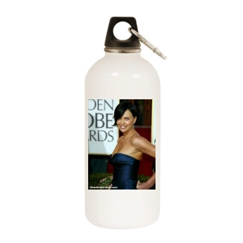 Charlize Theron White Water Bottle With Carabiner