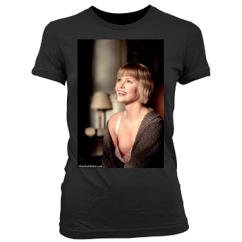 Charlize Theron Women's Junior Cut Crewneck T-Shirt