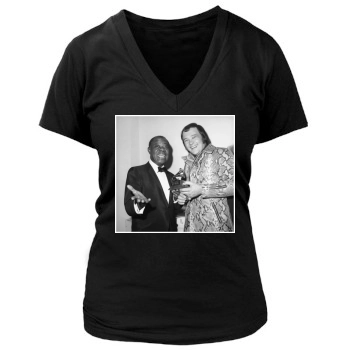 Louis Armstrong Women's Deep V-Neck TShirt