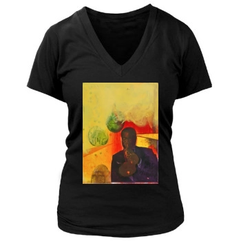 Louis Armstrong Women's Deep V-Neck TShirt