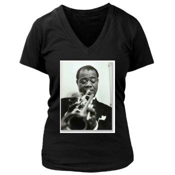 Louis Armstrong Women's Deep V-Neck TShirt