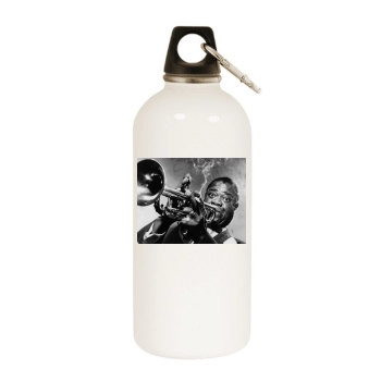 Louis Armstrong White Water Bottle With Carabiner