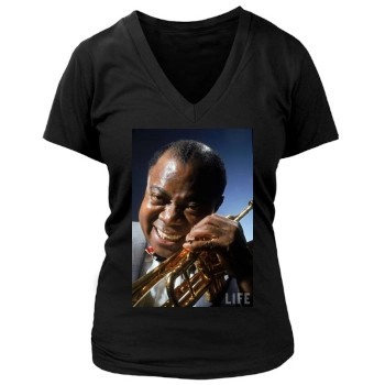 Louis Armstrong Women's Deep V-Neck TShirt