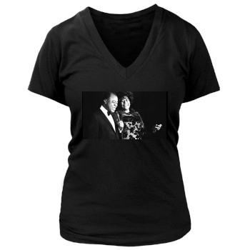 Louis Armstrong Women's Deep V-Neck TShirt