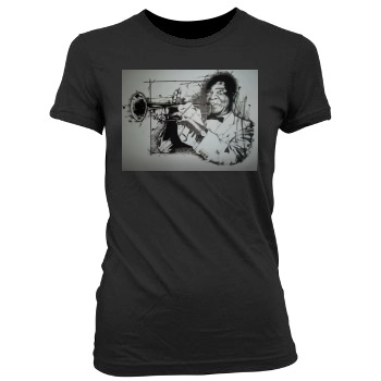 Louis Armstrong Women's Junior Cut Crewneck T-Shirt