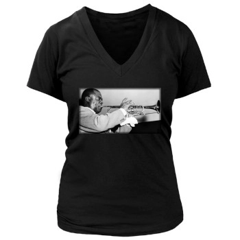 Louis Armstrong Women's Deep V-Neck TShirt