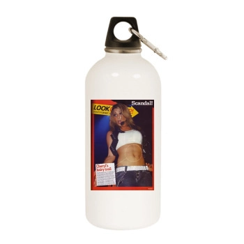 Cheryl Tweedy White Water Bottle With Carabiner